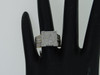 .925 Sterling Silver Diamond Fashion Band Square Design Cocktail Ring 0.50 Ct.