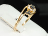 Black Diamond Flower Fashion Ring Right Hand 14K Yellow Gold Round Cut 1/3 Ct