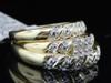 Mens Ladies 10K Yellow Gold Diamond Cluster Engagement Ring Wedding Trio Set