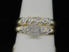 Mens Ladies 10K Yellow Gold Diamond Cluster Engagement Ring Wedding Trio Set