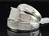Men's Ladies 925 Sterling Silver Diamond Engagement Ring Wedding Band Bridal Set