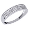 10K White Gold Natural Real Diamond Wedding Ring Mens Ladies Trio Set 0.55 Tcw.