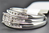 Diamond Trio Set Round Cut His & Her Matching Wedding 925 Sterling Silver .08 Ct