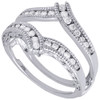 10K White Gold Round Diamond Solitaire Engagement Wrap Enhancer Ring 0.34 Ctw.