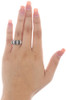 Black & White Diamond Cocktail Band .925 Sterling Silver Right Hand Ring 0.75 Ct