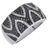 Black & White Diamond Cocktail Band .925 Sterling Silver Ring 0.65 Ct.