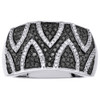 Black & White Diamond Cocktail Band .925 Sterling Silver Ring 0.65 Ct.