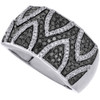 Black & White Diamond Cocktail Band .925 Sterling Silver Ring 0.65 Ct.