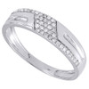 Diamond Trio Set 10K White Gold Round Pave Matching Engagement Ring Wedding Band