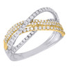 10K Two Tone Gold Diamond Ladies Twist Overlay Fashion Anniversary Band 0.50 Ct.