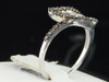 Ladies Sterling Silver Leaf Brown Champagne Diamond Engagement Ring Bridal Set