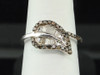 Ladies Sterling Silver Leaf Brown Champagne Diamond Engagement Ring Bridal Set