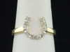Ladies 10K Yellow Gold Horseshoe Diamond Engagement Fashion Cocktail Ring .05 Ct