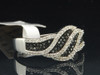 10k White Gold Round Black Diamond Swivel Fashion Band Cocktail Ring 0.40 Ct.