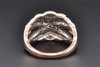 Red Diamond Designer Right Hand Cocktail Ring 10K Rose Gold Round Cut 1/2 Ct