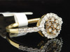 Ladies 10K Yellow Gold 0.51Ct Brown Champagne Diamond Engagement Ring Bridal Set