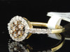 Ladies 10K Yellow Gold 0.51Ct Brown Champagne Diamond Engagement Ring Bridal Set