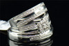 Diamond Trio Set 14K White Gold Round Cut Engagement Wedding Ring 0.23 Tcw.