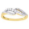 10K Yellow Gold Round Diamond Ring Fashion Swirl Overlay Cocktail Band 0.25 Ct.