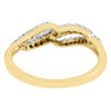 10K Yellow Gold Round Diamond Ring Fashion Swirl Overlay Cocktail Band 0.25 Ct.