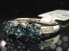 10k White Gold Blue Diamond 3 Stone Fashion Band Ladies Flower Cocktail Ring