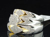 Mens Ladies Trio Set White Gold Diamond Engagement Ring Wedding Band Set 0.40 ct