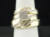 Mens Ladies 10K Yellow Gold Diamond Engagement Ring Wedding Band Trio Set .23 ct