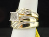 Mens Ladies 10K Yellow Gold Diamond Engagement Ring Wedding Band Trio Set .23 ct