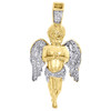 10K Yellow Gold Genuine Diamond Mini Angel Pendant Charm Pave 0.20 Ct. (1.60")