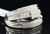 Mens Ladies 10K White Gold Diamond Engagement Ring Trio Set Wedding Band .25 ct.