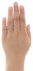 10K Rose Gold Diamond Braided Cross Ladies Right Hand Open Cocktail Ring 0.25 Ct