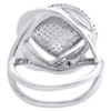 .925 Sterling Silver Diamond Bypass Ring Ladies Intertwined Cocktail Band 1/2 CT