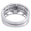 Diamond Trio Set 10K White Gold Ladies Engagement Ring Mens Wedding Band .60 Ct