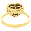 Diamond Heart Ring Ladies 14K Yellow Gold Round Domed Promise Band 0.26 Tcw.