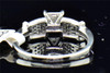 Ladies 10K White Gold Round Cut Pave Diamond Engagement Right Hand Fashion Ring