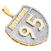 10K Yellow Gold Diamond Interstate 95 Highway Sign Pendant 1.35" Charm 0.65 CT.