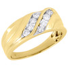 10K Yellow Gold Mens Double Row Diamond Wedding Band Channel Set Ring 0.50 Ct.