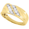 10K Yellow Gold Mens Double Row Diamond Wedding Band Channel Set Ring 0.50 Ct.