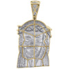 Genuine Pave Diamond Jesus Piece Charm 10K Yellow Gold 1.96" Pendant 1.60 Ct.