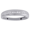 10K White Gold Princess Diamond Wedding Band Mens 4.95mm Engagement Ring 1/4 Ct.