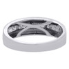 10K White Gold Princess Diamond Wedding Band Mens 5.70mm Engagement Ring 3/4 Ct.