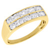 10K Yellow Gold Diamond Mens Wedding Band Shared Prong Engagement Ring 1.01 Ct.