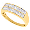 10K Yellow Gold Diamond Mens Wedding Band Shared Prong Engagement Ring 1.01 Ct.