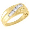 10K Yellow Gold Mens Round Cut Diamond Wedding Band Channel Set Ring 0.40 Ct.