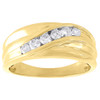 10K Yellow Gold Mens Round Cut Diamond Wedding Band Channel Set Ring 0.40 Ct.