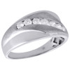 10K White Gold Diamond Wedding Band Mens Round Cut Brushed Finish Ring 0.50 Ct.