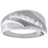 10K White Gold Diamond Wedding Band Mens Round Cut Brushed Finish Ring 0.50 Ct.