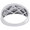 10K White Gold Diamond Wedding Band Mens Round Cut Brushed Finish Ring 0.50 Ct.