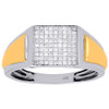 Diamond Wedding Band 10K Two Tone Gold Round Men's Engagement Ring 0.26 Ct.