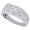 10K White Gold Mens Genuine Diamond Wedding Band Channel Set Ring 8.5mm 0.50 Ct.